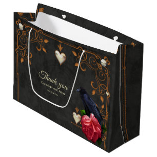Bolsa De Regalo Grande Calavera gótica y Raven.