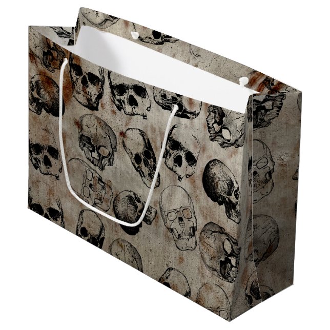 Bolsa De Regalo Grande Calaveras de la época de Halloween con problemas (Angulo Anverso)