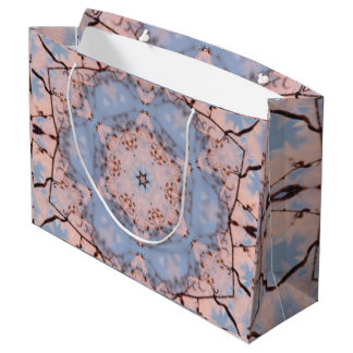 Bolsa De Regalo Grande Calidoscopio Azul de Mañana y Rosa Escarcha