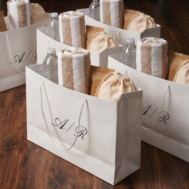 Bolsa De Regalo Grande Caligrafía Clásica Monograma Invitado de Boda (Subido por el creador)
