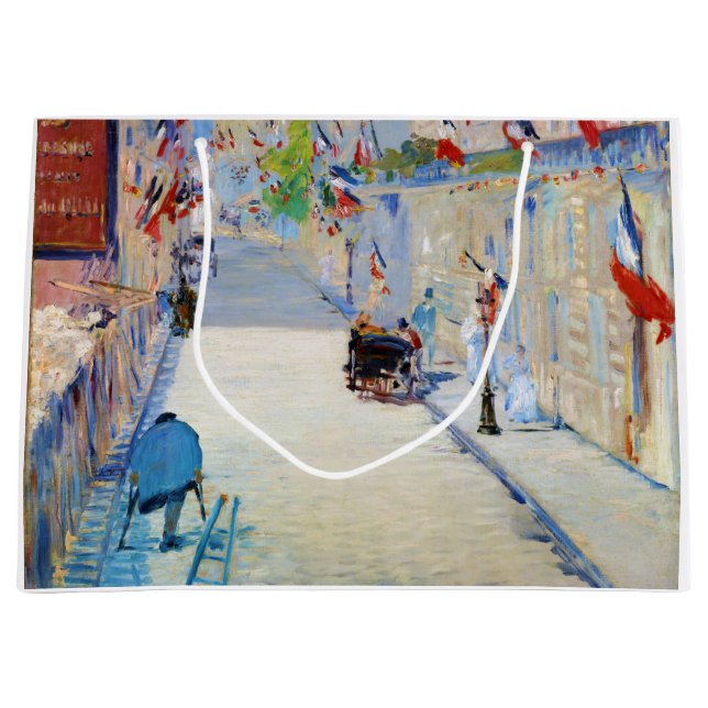 Bolsa De Regalo Grande Calle con banderas francesas, Manet (Anverso)