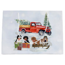 Camión de invierno Cavalier King Charles Spaniels