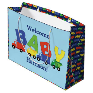 Bolsa De Regalo Grande Camión niño Baby Shower corte de construcción
