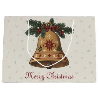 Bolsa De Regalo Grande Campana de Navidad nórdica con estrella de arte po