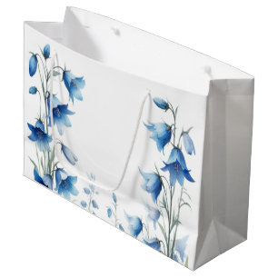Bolsa De Regalo Grande Campanillas Azules Elegantes Flores