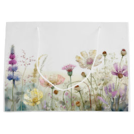 Bolsa De Regalo Grande Campo acuarela de flores silvestres