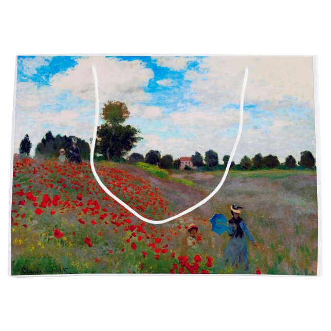 Bolsa De Regalo Grande Campo de amapola, Monet (Anverso)