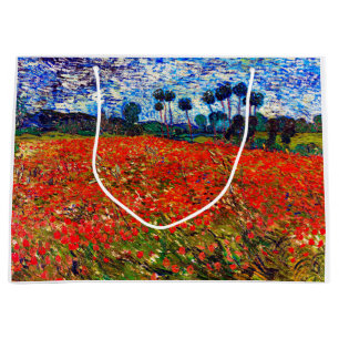 Bolsa De Regalo Grande Campo de flores rojas, Van Gogh