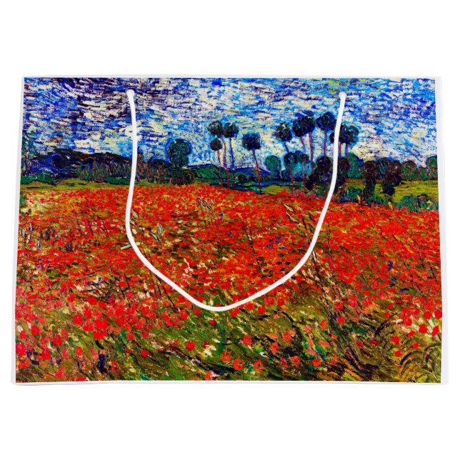 Bolsa De Regalo Grande Campo de flores rojas, Van Gogh (Anverso)