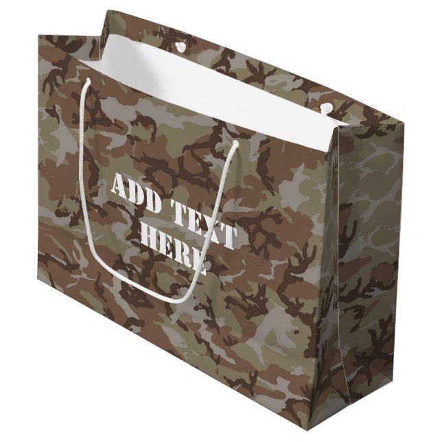 Bolsa De Regalo Grande Camuflaje militar del desierto de Woodland (Angulo Anverso)
