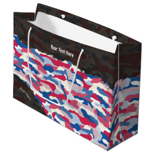 Bolsa De Regalo Grande Camuflaje Patriótico Personalizado Resistente