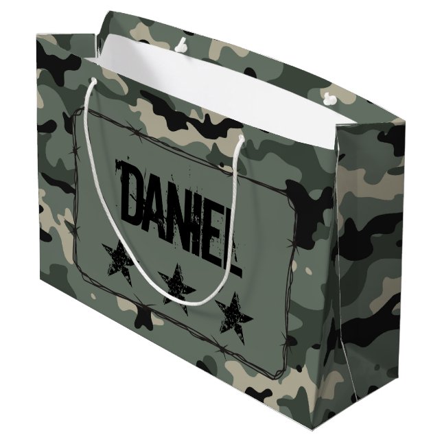 Bolsa De Regalo Grande Camuflaje Personalizado (Angulo reverso)