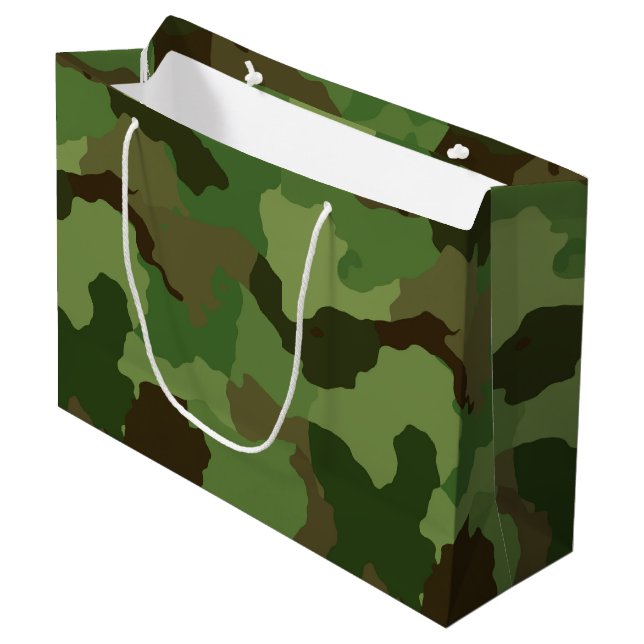 Bolsa De Regalo Grande Camuflaje verde del ejército (Angulo Anverso)