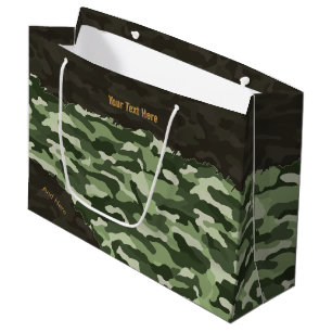 Bolsa De Regalo Grande Camuflaje verde personalizado resistente