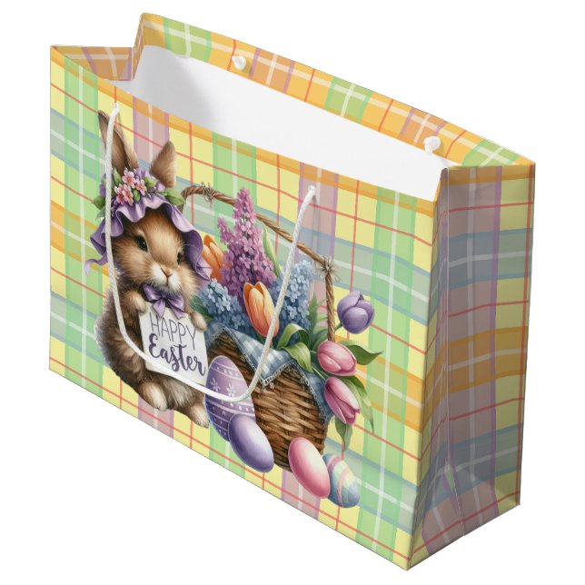Bolsa De Regalo Grande Canasta de Pascua con conejo (Angulo Anverso)