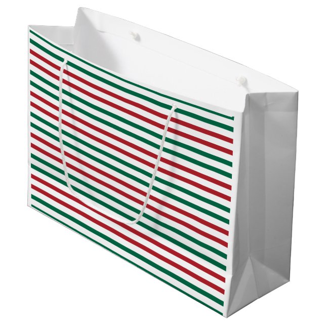 Bolsa De Regalo Grande Candy Cane Stripes (Angulo Anverso)