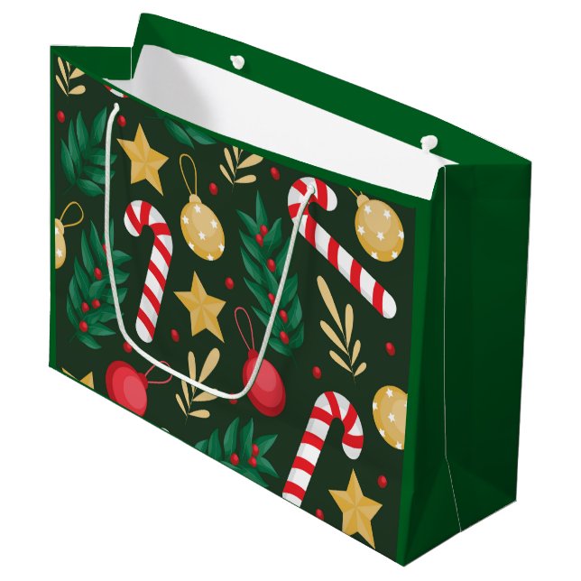 Bolsa De Regalo Grande Candy Canes (Angulo Anverso)