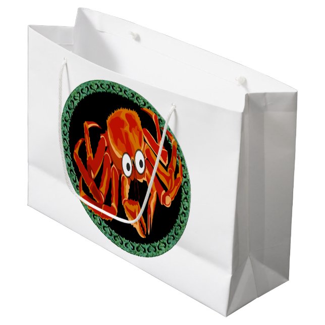 Bolsa De Regalo Grande Cangrejo naranja tropical oceánico (Angulo Anverso)
