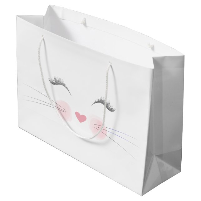 Bolsa De Regalo Grande Cara de gatito de gato (Angulo reverso)