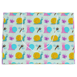 Bolsa De Regalo Grande Caracoles, mariposas y libélulas