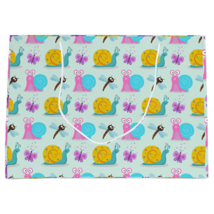 Bolsa De Regalo Grande Caracoles, mariposas y libélulas