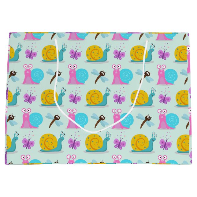 Bolsa De Regalo Grande Caracoles, mariposas y libélulas (Anverso)