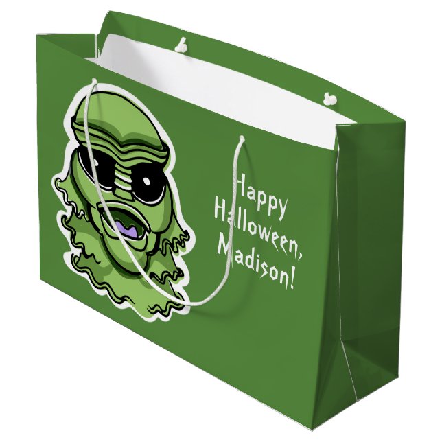 Bolsa De Regalo Grande Caracteres de Halloween personalizado texto gran b (Angulo reverso)