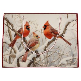 Bolsa De Regalo Grande Cardenales de invierno