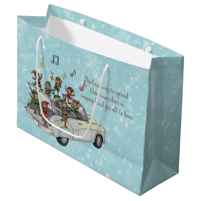 Bolsa De Regalo Grande Carga de elfos cantantes (Angulo Anverso)