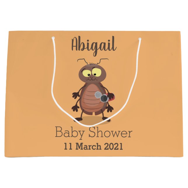 Bolsa De Regalo Grande Caricatura divertida de una cucaracha linda (Anverso)