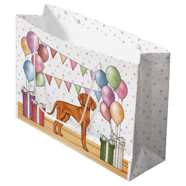 Bolsa De Regalo Grande Caricatura húngara de Vizsla (Angulo Anverso)