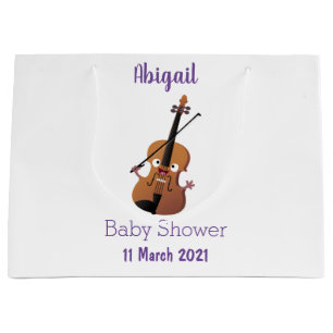 Bolsa De Regalo Grande Caricatura musical divertida en violín
