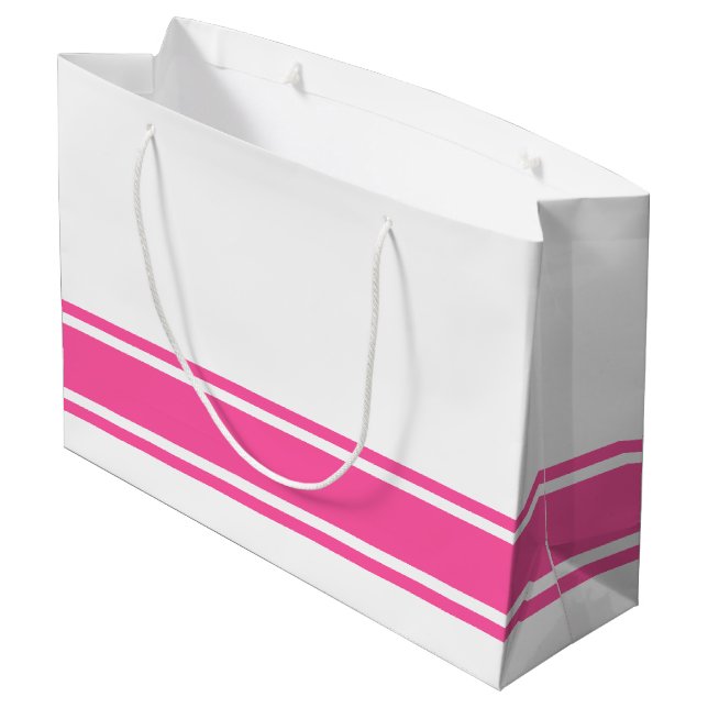 Bolsa De Regalo Grande Carreras De Base Rosa De Vela Atlética En Blanco (Angulo reverso)