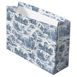 Bolsa De Regalo Grande Carro francés vintage de la tela del alba de Jouy-