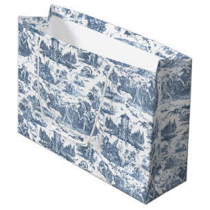 Bolsa De Regalo Grande Carro francés vintage de la tela del alba de Jouy-