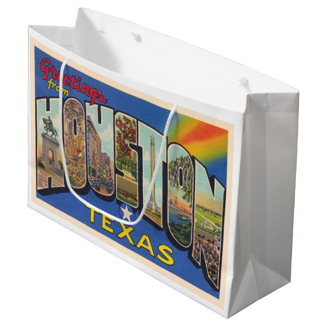 Bolsa De Regalo Grande Carta grande de Houston Texas TX (Angulo Anverso)