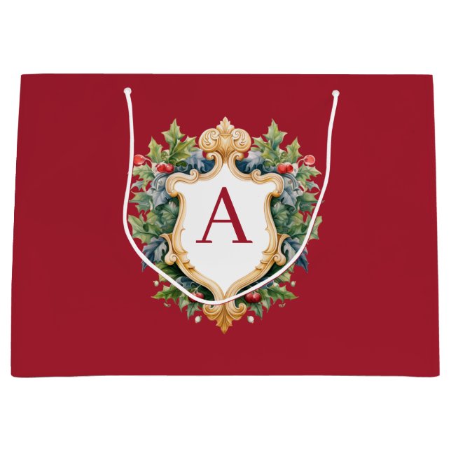 Bolsa De Regalo Grande Carta monográfica de Navidades elegantes (Anverso)