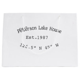 Bolsa De Regalo Grande Casa del lago. Fecha año personalizado coordenadas