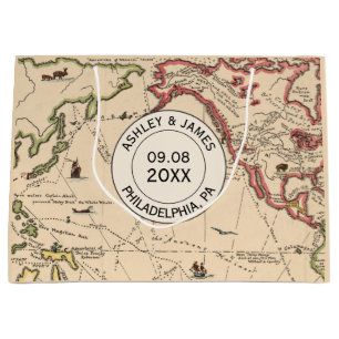 Bolsa De Regalo Grande Casar el bolso agradable, mapa de la aventura del
