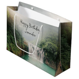 Bolsa De Regalo Grande Cascada encantadora en un bosque de montaña de cum