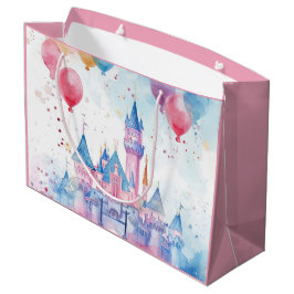 Bolsa De Regalo Grande Castillo Princesa de color de agua rosa