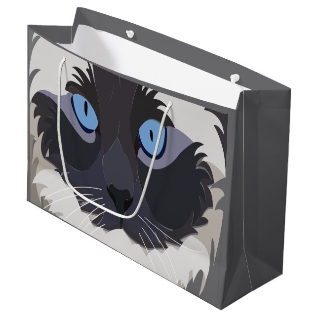 Bolsa De Regalo Grande Cat Ragdoll Blue Eyes Kitty (Angulo Anverso)