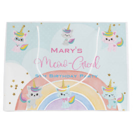 Bolsa De Regalo Grande Caticorn Meow-Gical Cumpleaños