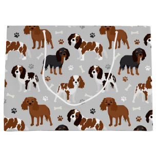 Bolsa De Regalo Grande Cavalier King Charles Spaniel Paws and Bones