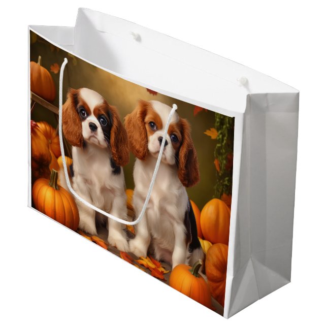 Bolsa De Regalo Grande Cavalier King Charles Spaniel Puppy Calabaza de ot (Angulo Anverso)