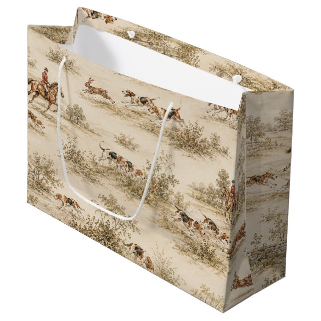 Bolsa De Regalo Grande Caza Tradicional con Foxhound (Angulo Anverso)