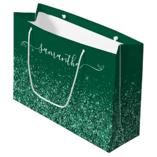 Bolsa De Regalo Grande Cazador Brillante Verde Lindo Arco Nombre de Firma