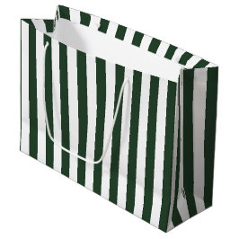 Bolsa De Regalo Grande Cazador oscuro raya verde y blanca
