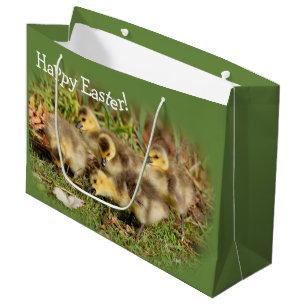 Bolsa De Regalo Grande Cebada Adorable Canada Geese en la hierba