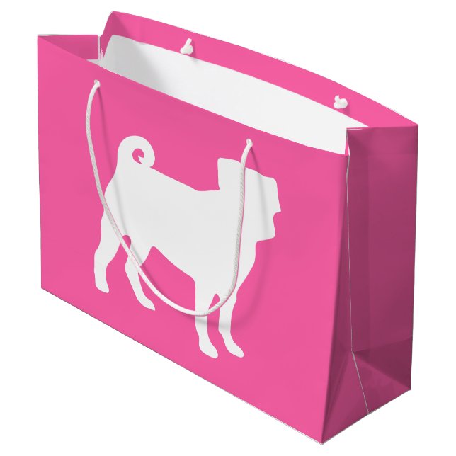 Bolsa De Regalo Grande Celebración de la fiesta temática del perro de pug (Angulo reverso)
